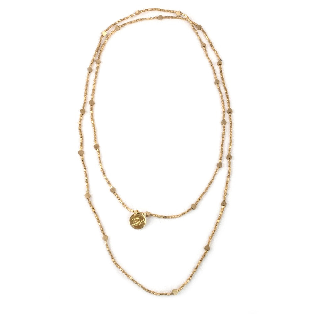 Gia Golden Heart Necklace from Love Is Project