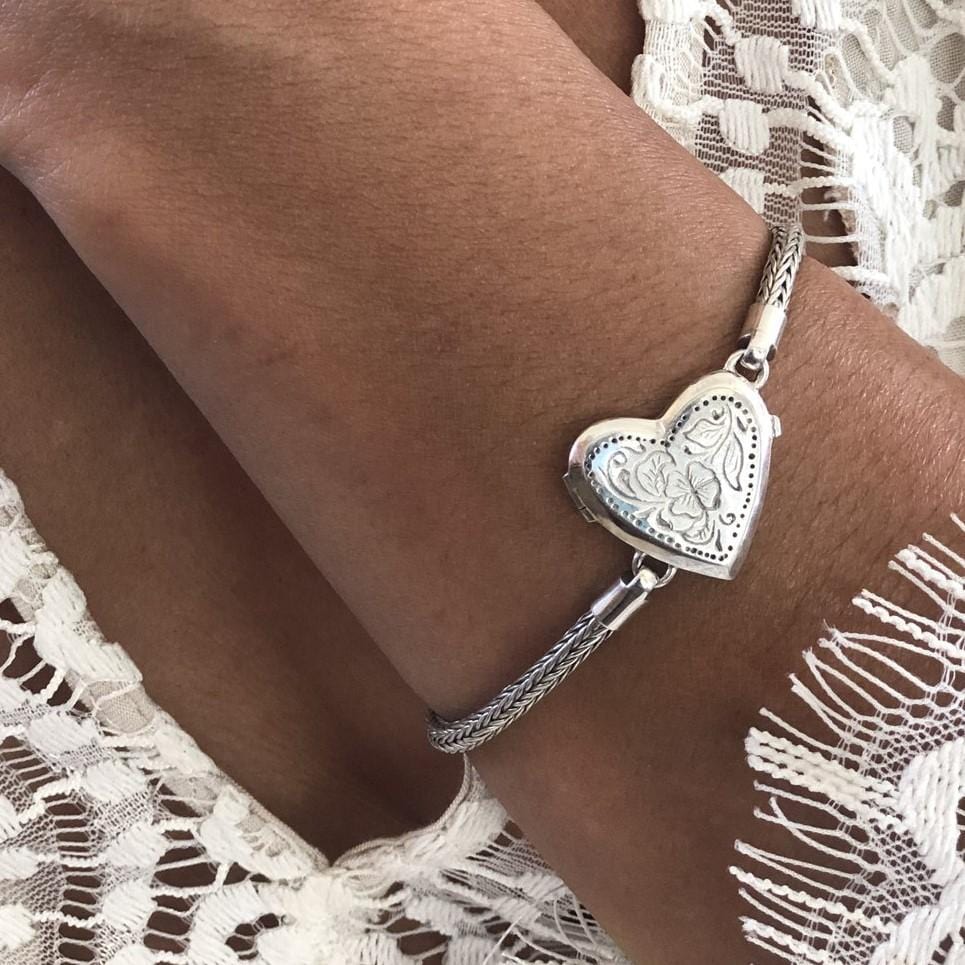 Sterling Silver Locket Bracelet | Heart Locket | Love Is Project