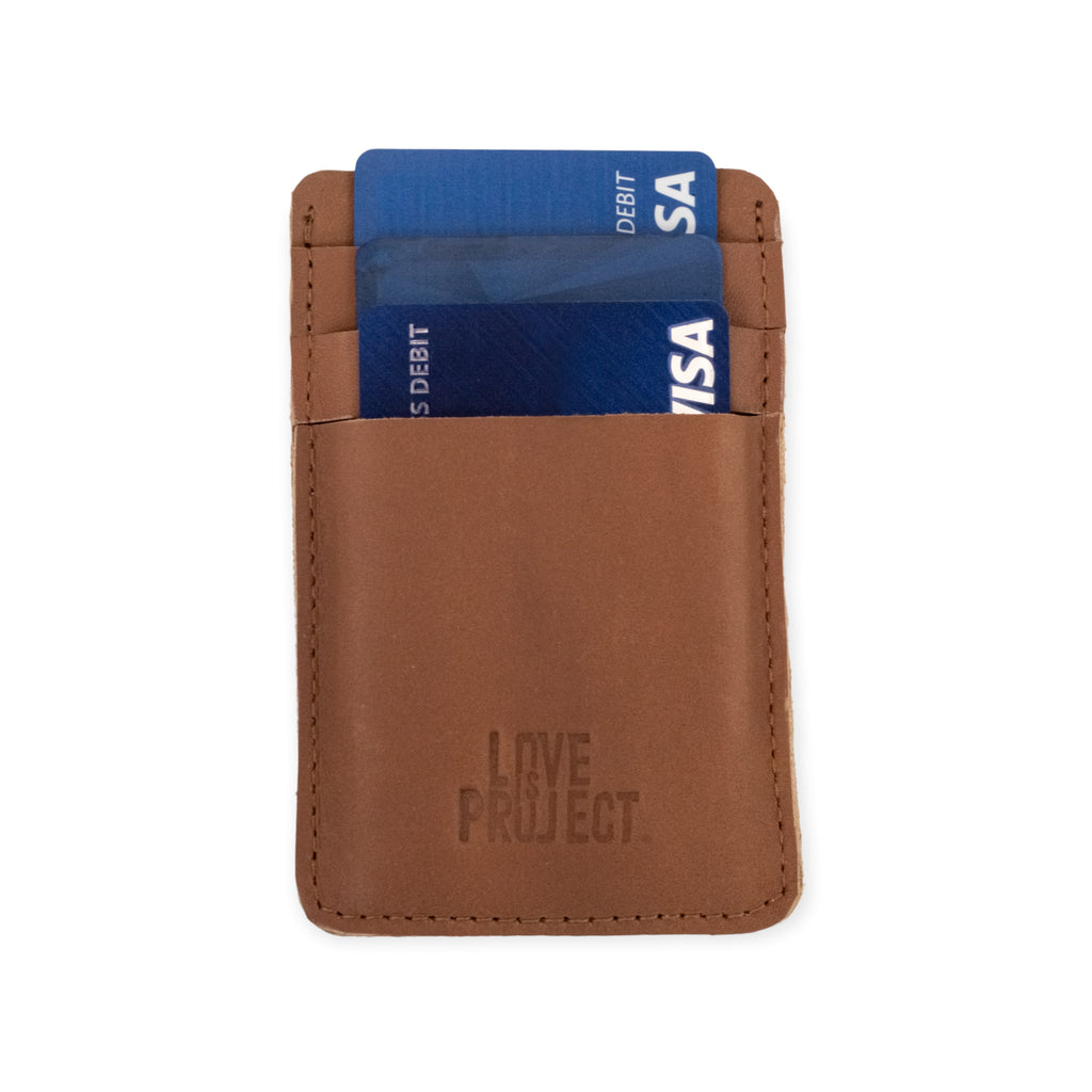 Leather Card Wallet - Brown - Love Is Project