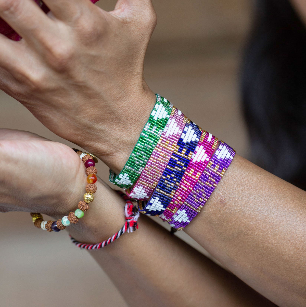 Purple Beaded Bracelets w/ Charms – Creatively Yours by Holly & Bre