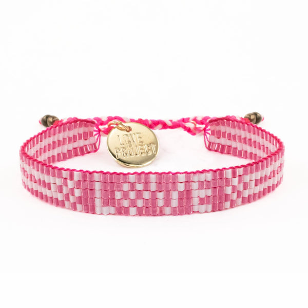 Pretty Sick Designs - Pretty Pink Floral Lava Bead Bracelet