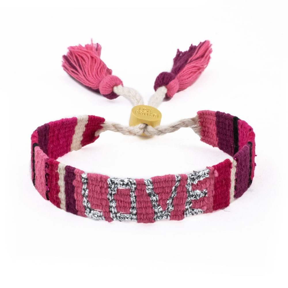 Pink and Red Atitlan LOVE Bracelet from Love Is Project
