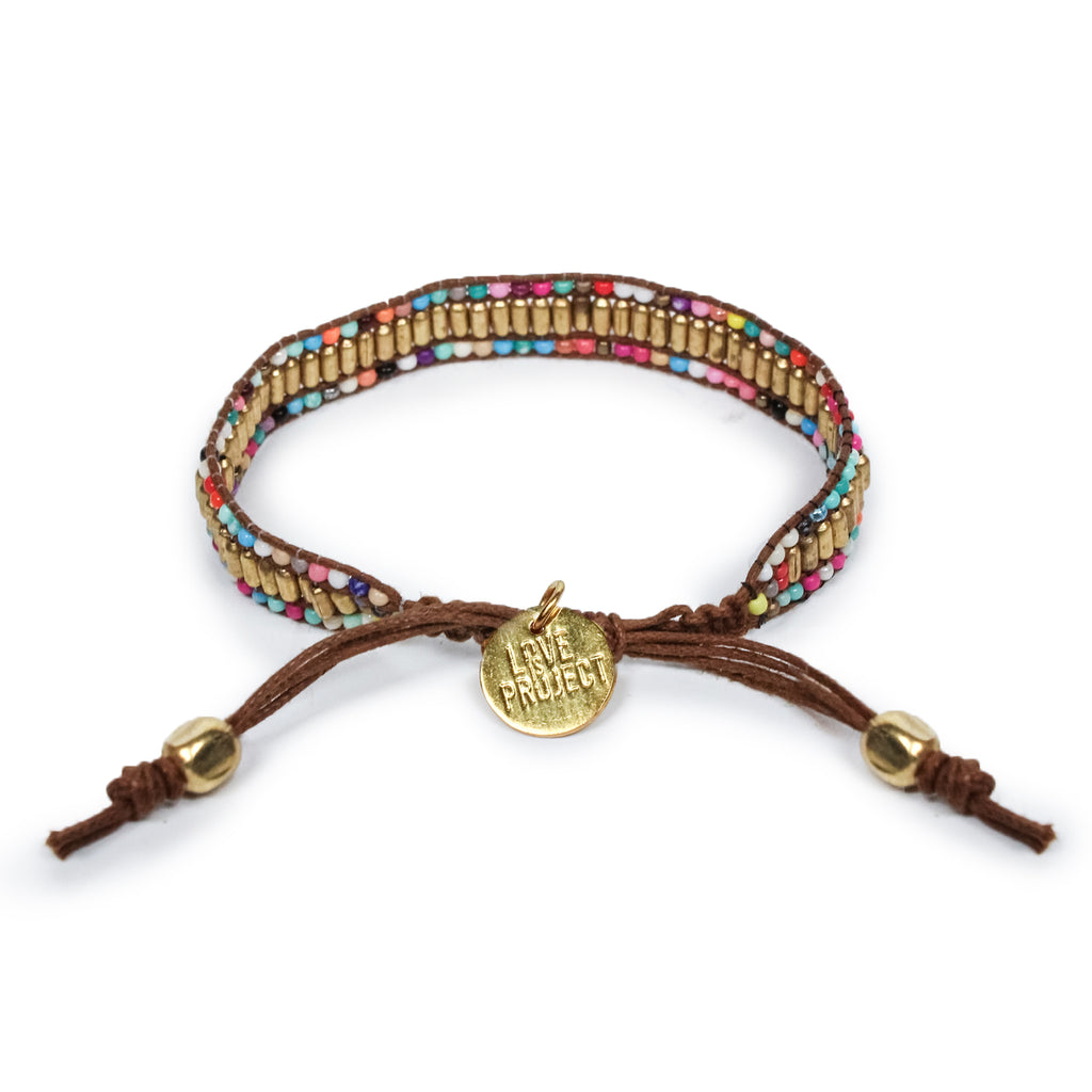 Skinny Gold Darjeeling Double Rainbow Bracelet - Love Is Project