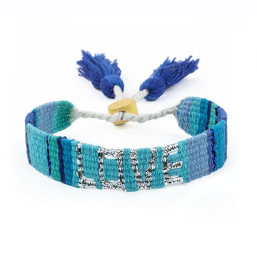 Blue, Turquoise, and Indigo Atitlan LOVE Bracelet from Love Is Project