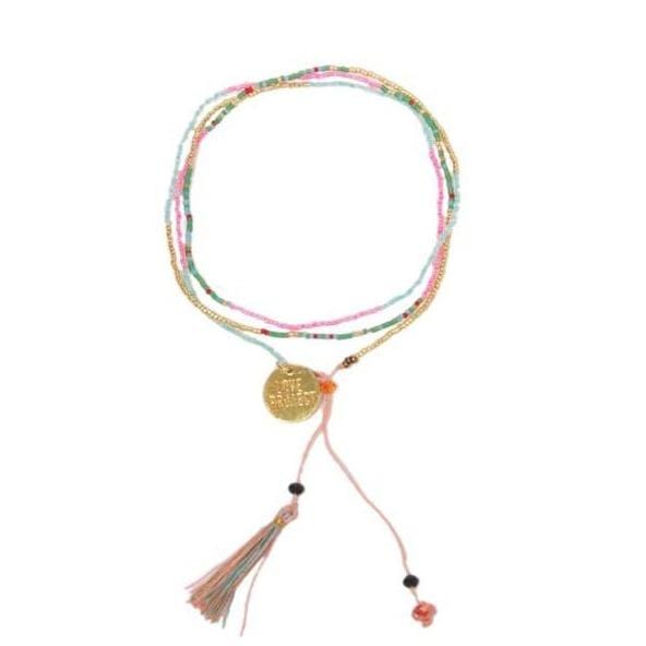 Bali UNITY Beaded Wrap/Necklace - Peach - Love Is Project