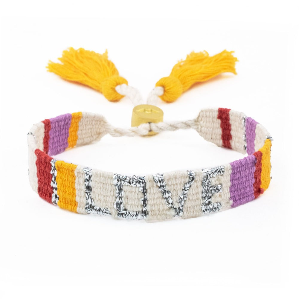 White and Red Atitlan LOVE Bracelet from Love Is Project