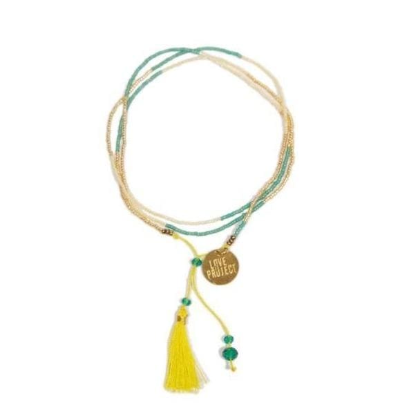 Bali UNITY Beaded Wrap/Necklace - Yellow