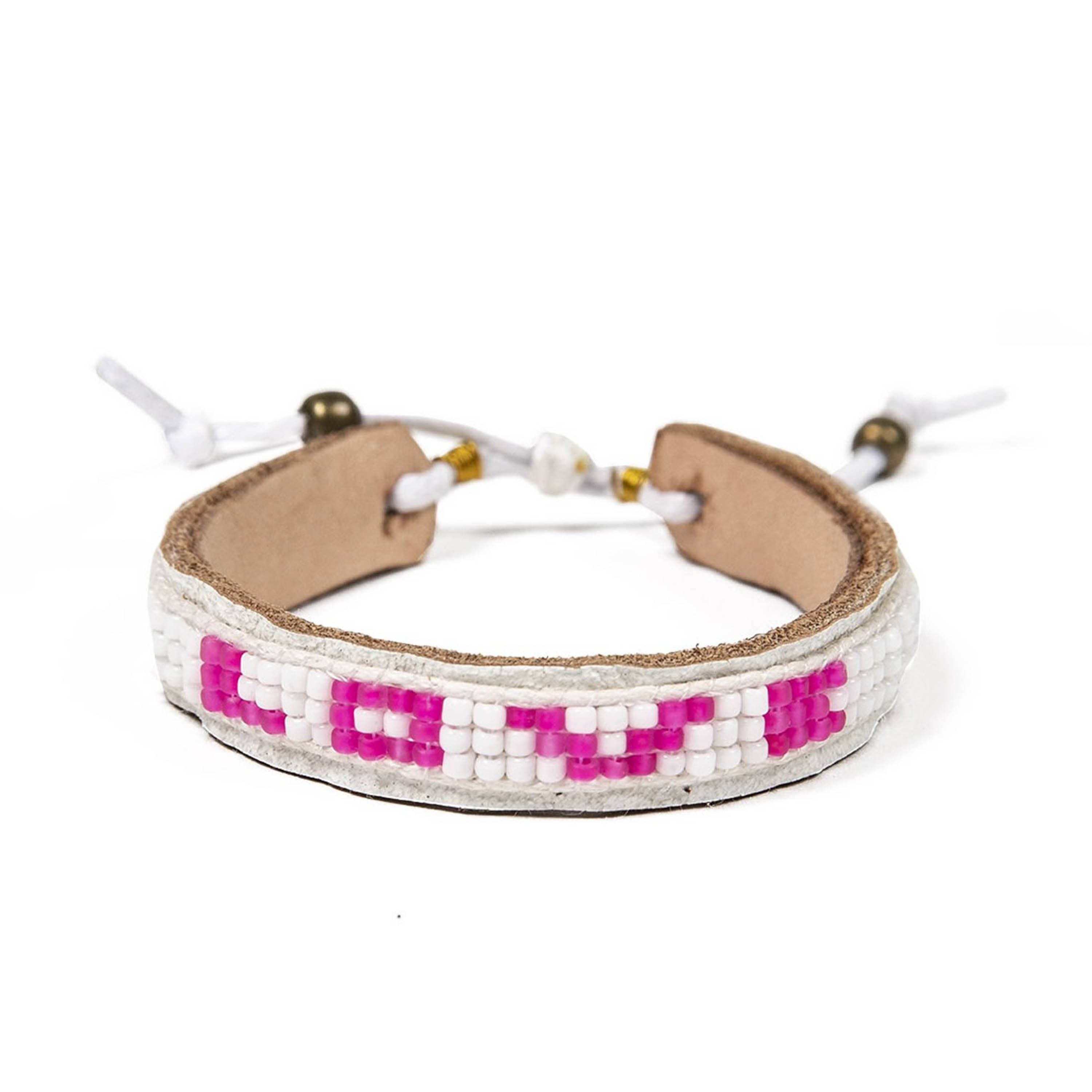 Pretty in Pink Skinny Bracelet - White & Pink