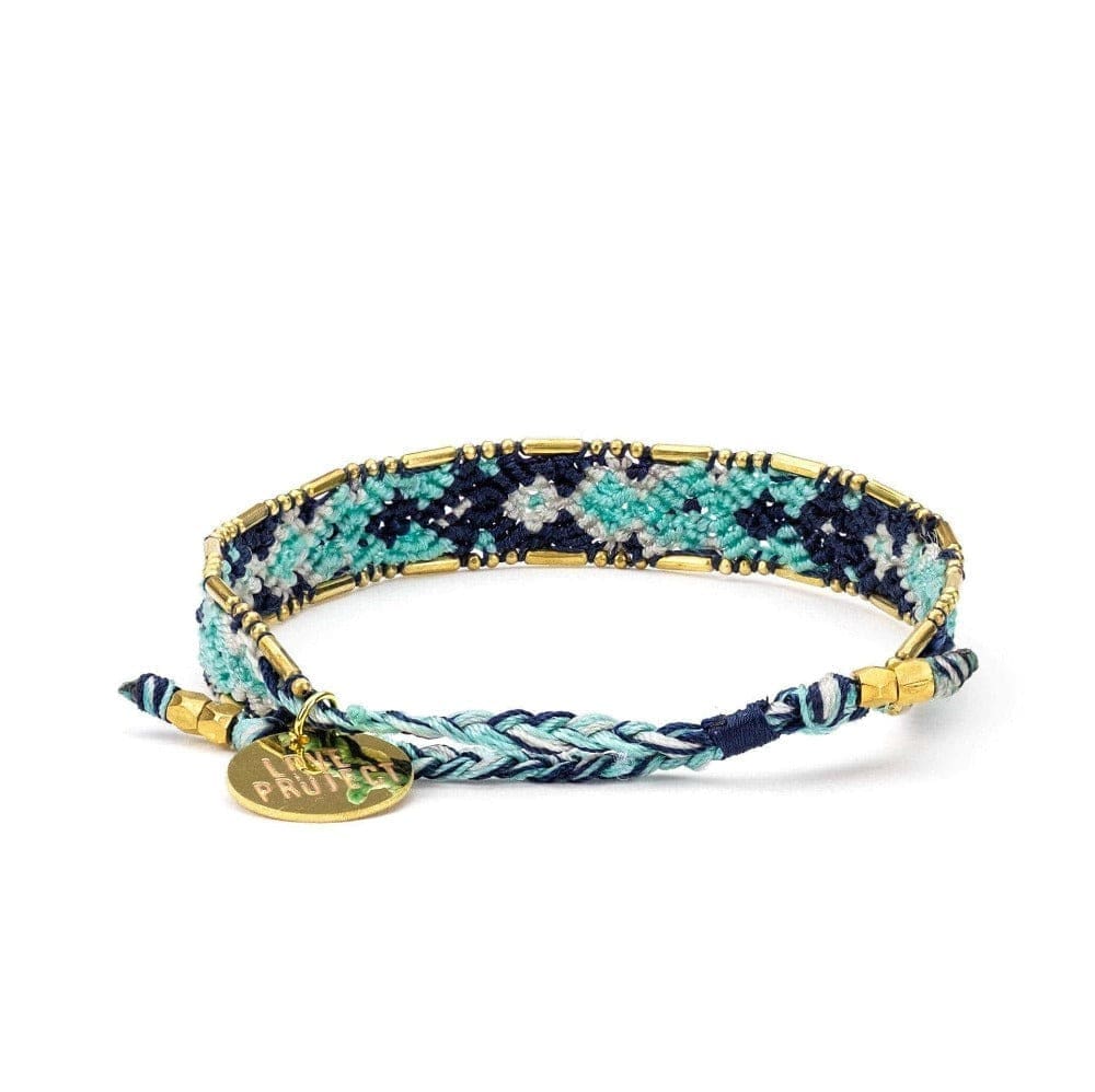 Bali Friendship Bracelet - Ocean Plunge back view Love Is Project woven bracelets by artisans in Indonesia. Beaded bracelets creates jobs.