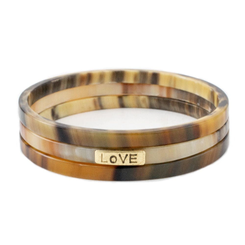 Trinity Horn Bangle - Tortoise