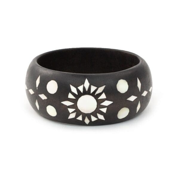 Mindanao Pearl & Wood Bangle - Sun