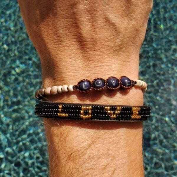 Skinny LOVE Bracelet - Black/Gold