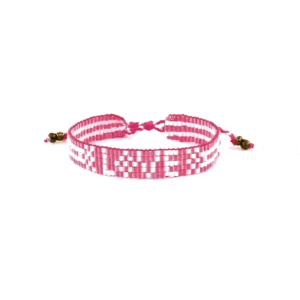 Pretty in Pink Bali Seed LOVE Bracelet