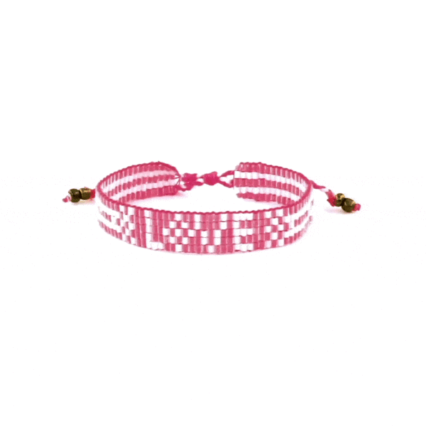 Pretty in Pink Bali Seed LOVE Bracelet