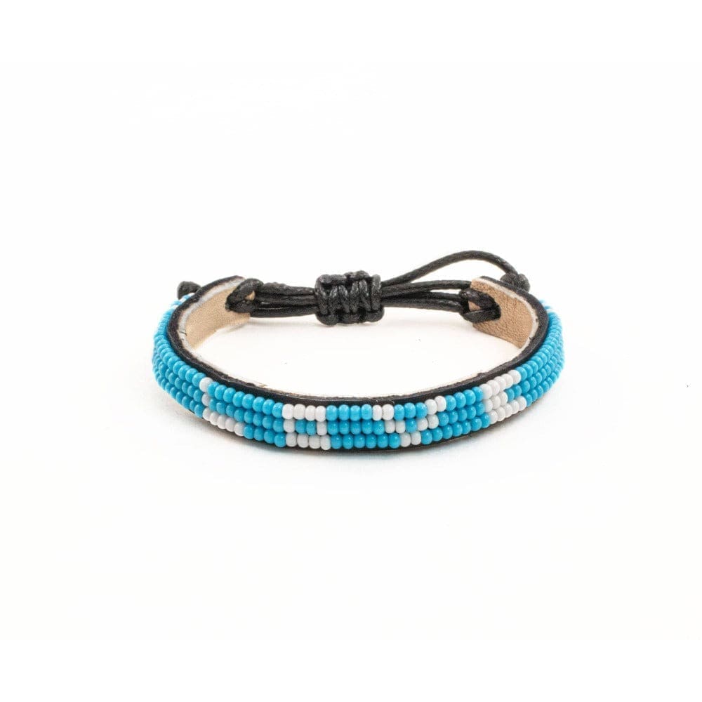 Skinny LOVE Bracelet - Sky Blue / White