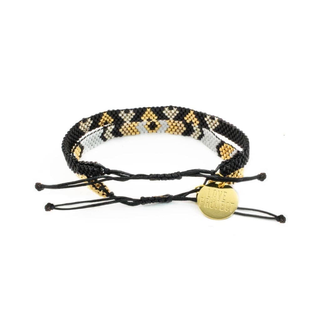 Chaquira Bracelet Set  - Black & Brown -  from Love Is Project