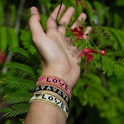 Taj LOVE Bracelet - Pink & Black - Love Is Project