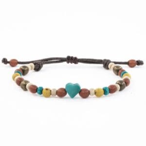 Tagua Heart Bracelet - Turquoise