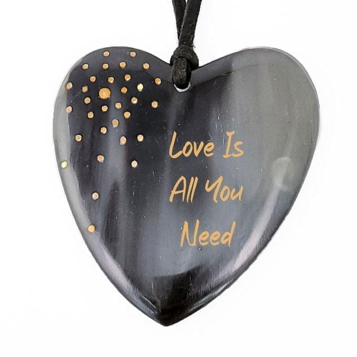 New Engravable Open Your Heart Necklace - Black - Love Is Project