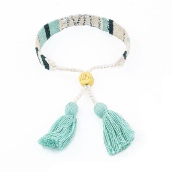 ATITLAN LOVE BRACELET - GREEN & WHITE