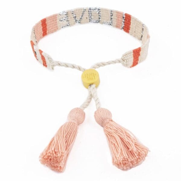 ATITLAN LOVE BRACELET - WHITE, PEACH & ORANGE