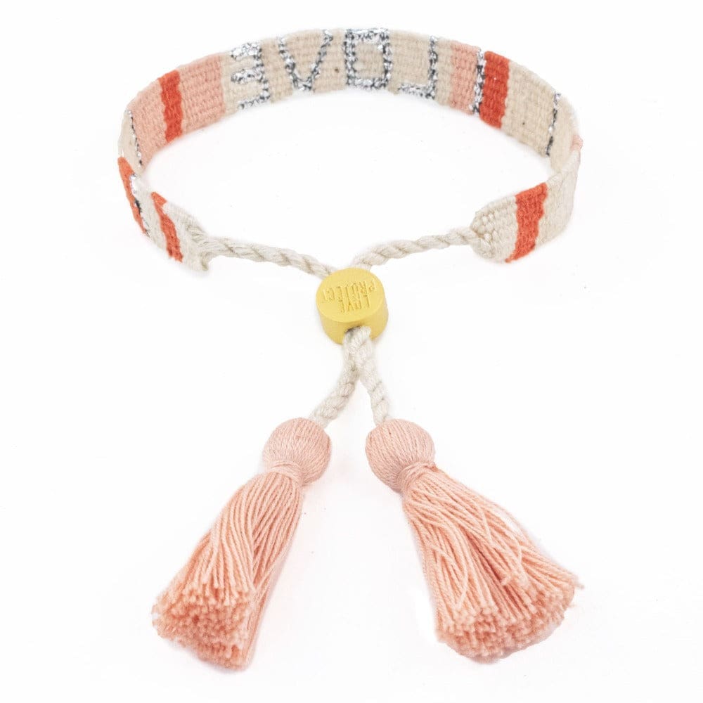 White, Peach, and Orange Atitlan LOVE Bracelet from Love is Project