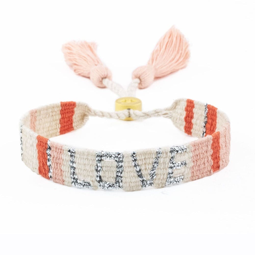 ATITLAN LOVE BRACELET - WHITE, PEACH & ORANGE