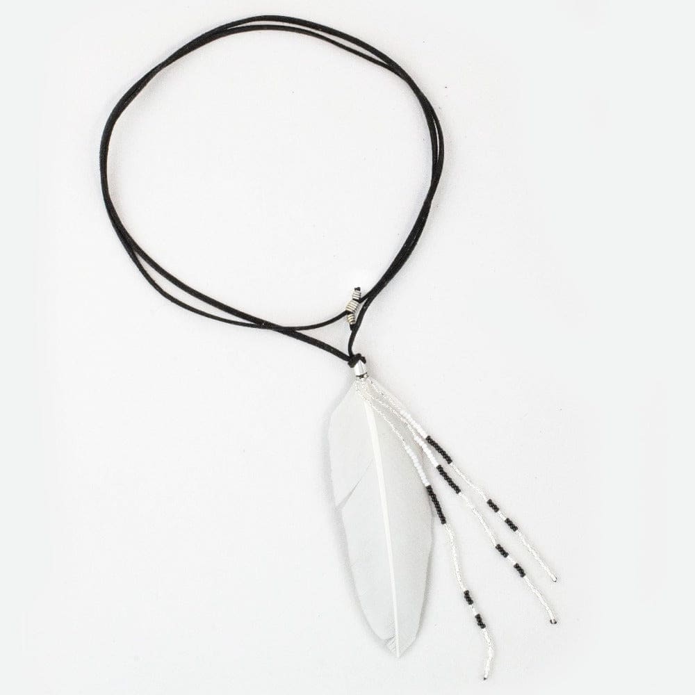 TWFF Feather Necklace - Black and White