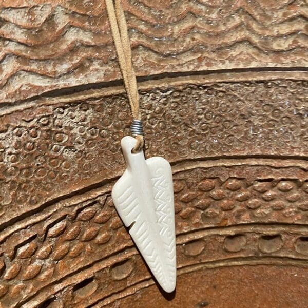 TWFF Feather Engraved Camel Bone Necklace