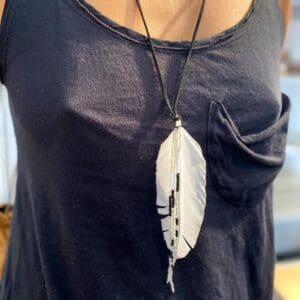 TWFF Feather Necklace - Black and White