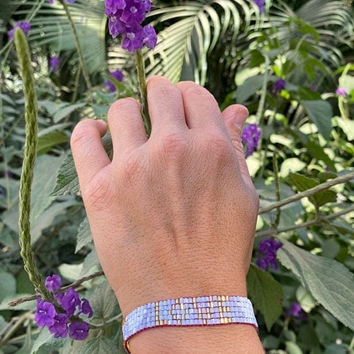 Seed Bead LOVE with Hearts Bracelet - Lavender - Love Is Project