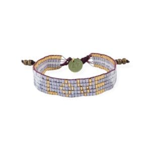 Kids' Seed Bead LOVE with Hearts Bracelet - Lavender