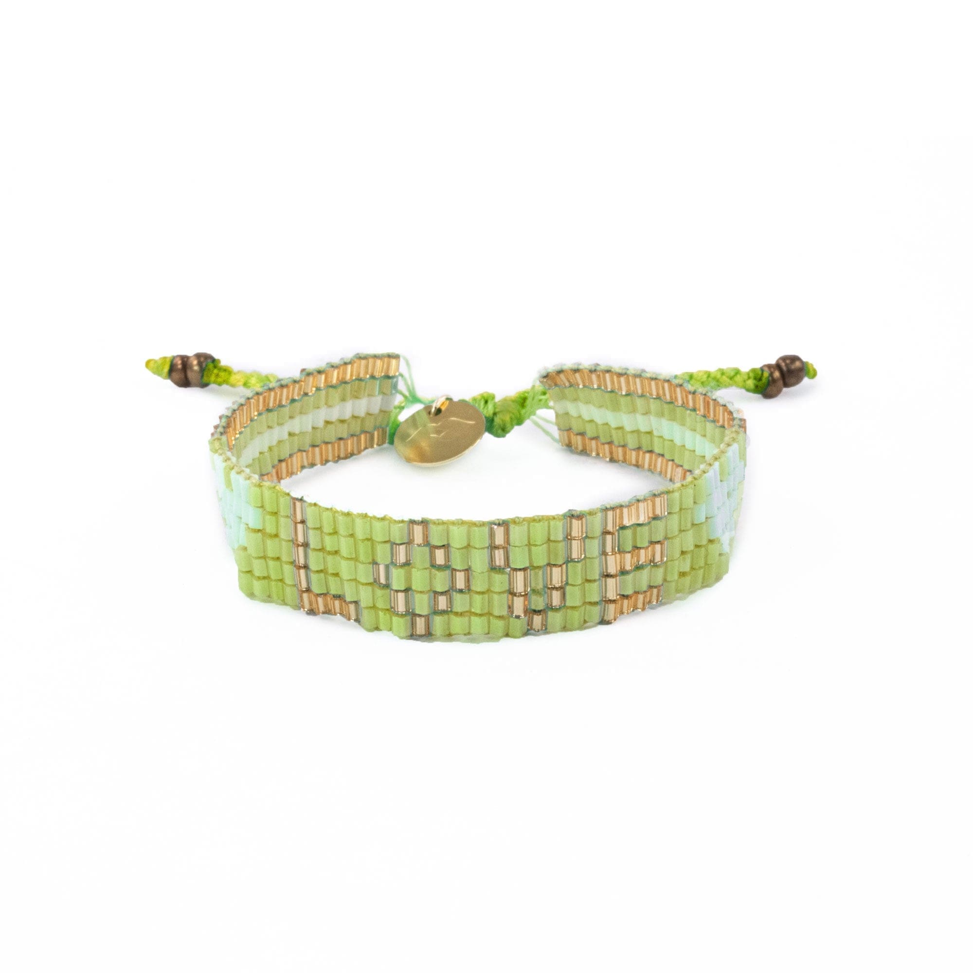 Kids' Seed Bead LOVE with Hearts Bracelet - Lime