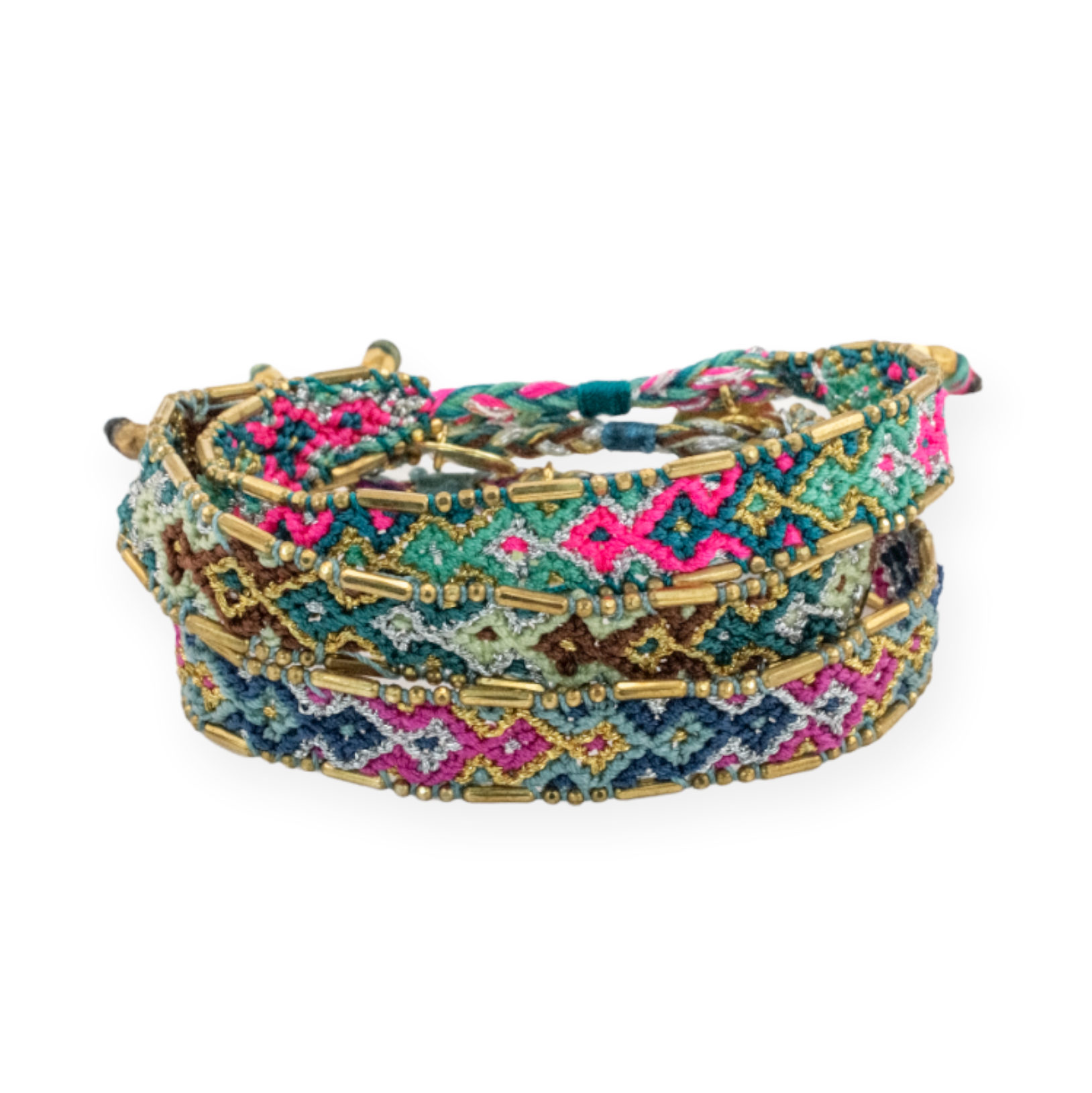 Bundle - Aqua Metallic Friendship Bracelets