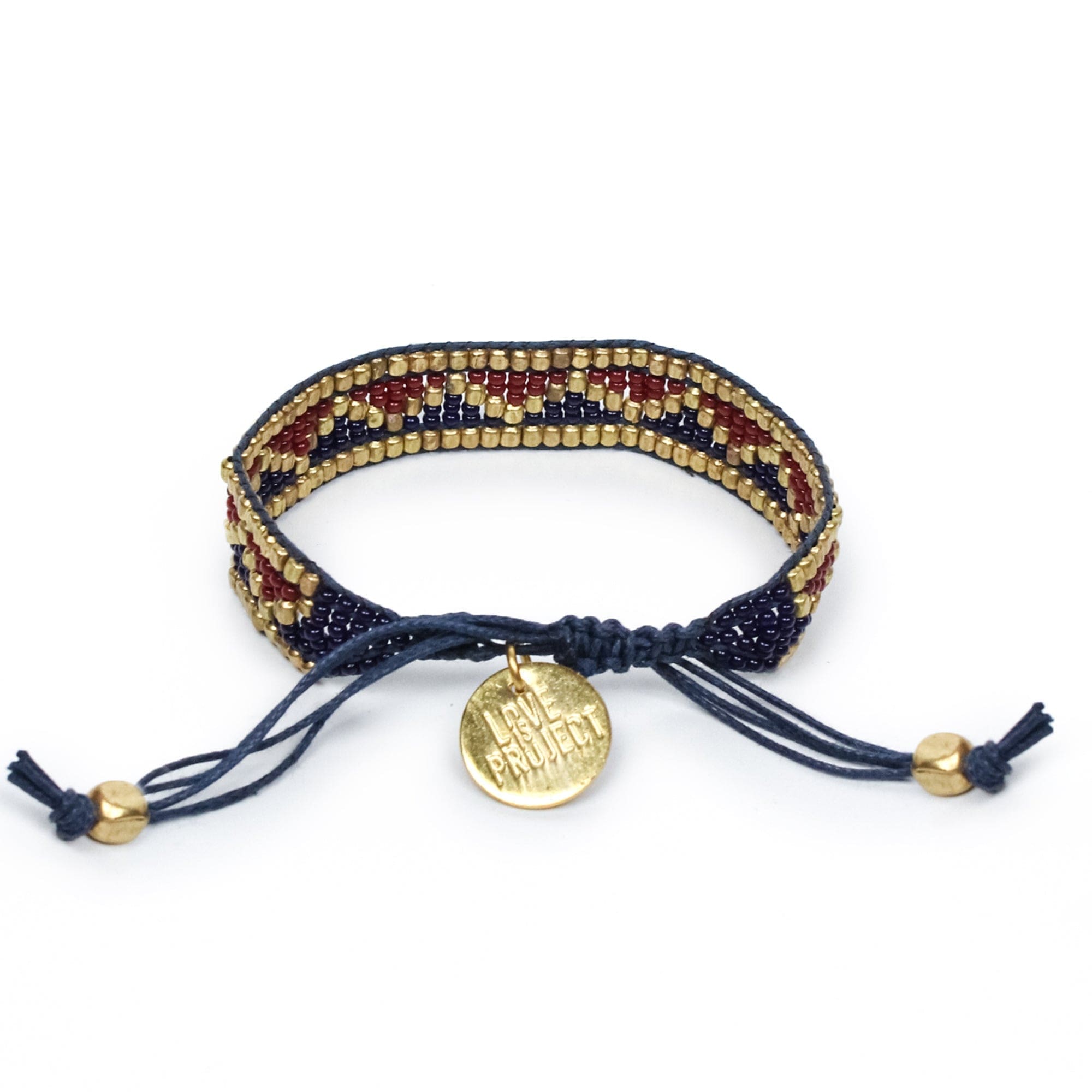 Taj Beaded Bracelet - Navy Blue & Red - Love Is Project