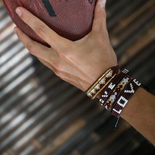 LOVE Bracelet - Burgundy and White