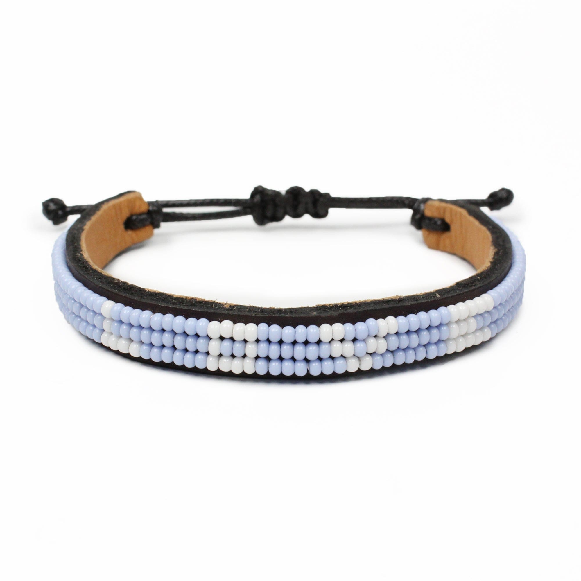 Skinny LOVE Bracelet - Light Blue and White