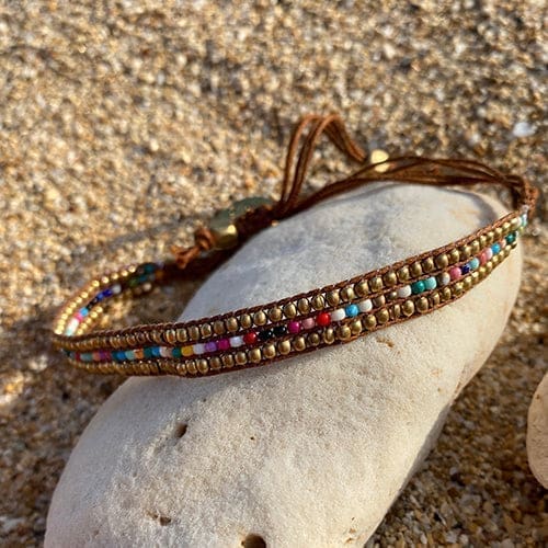 Skinny Gold Darjeeling Rainbow Bracelet