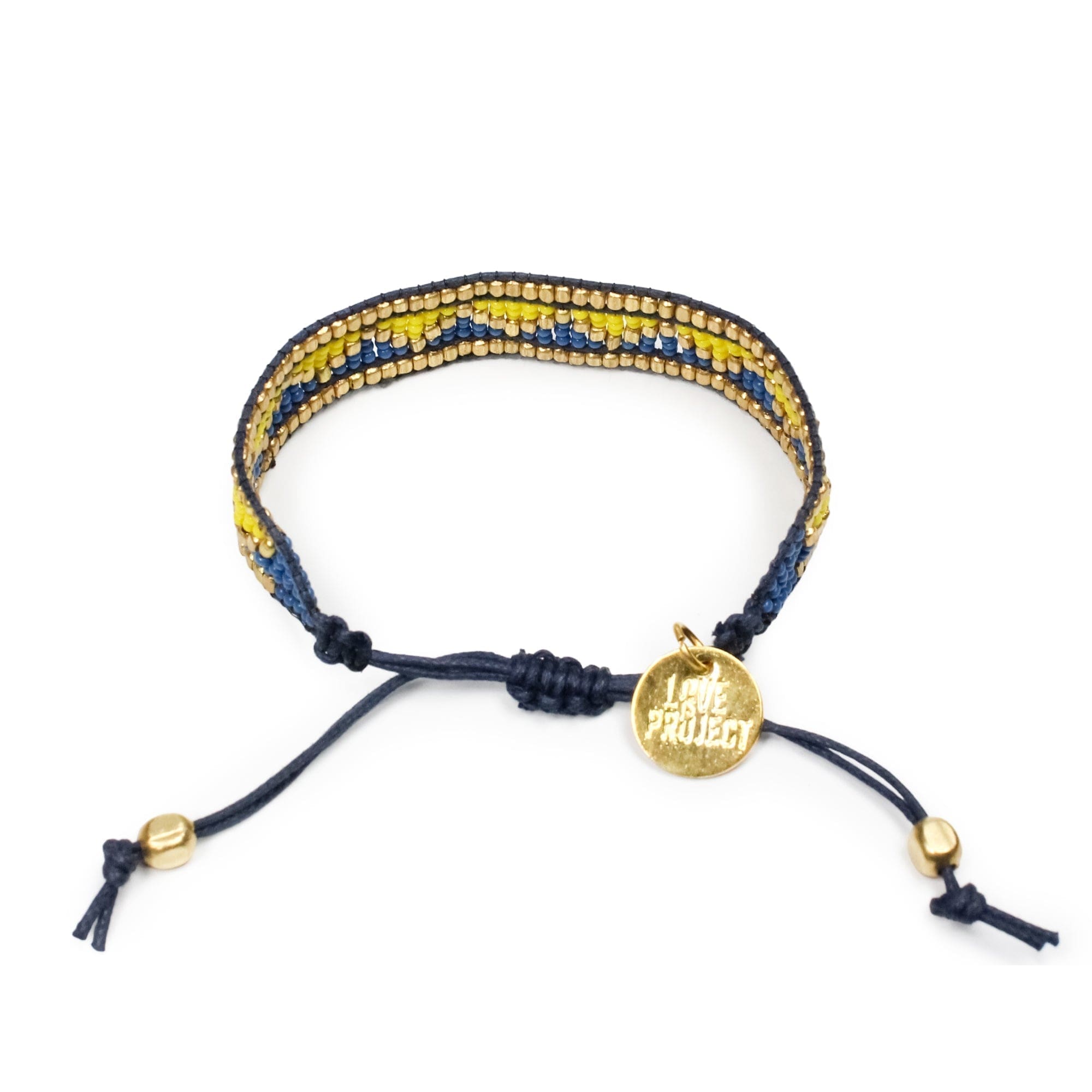 Taj Beaded Bracelet - Azure Blue & Yellow - Love Is Project