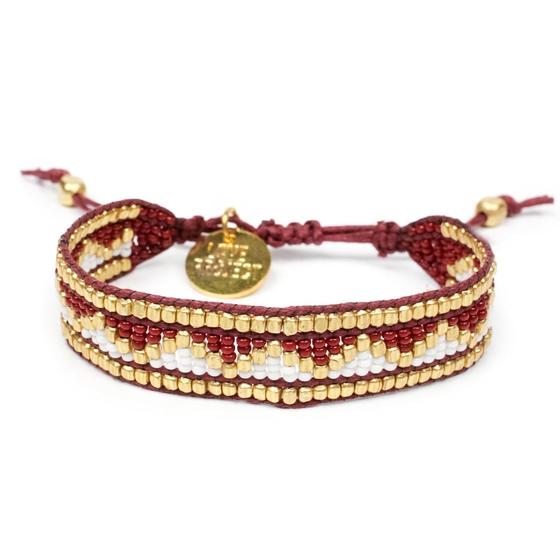 Taj Beaded Bracelet - Red & White