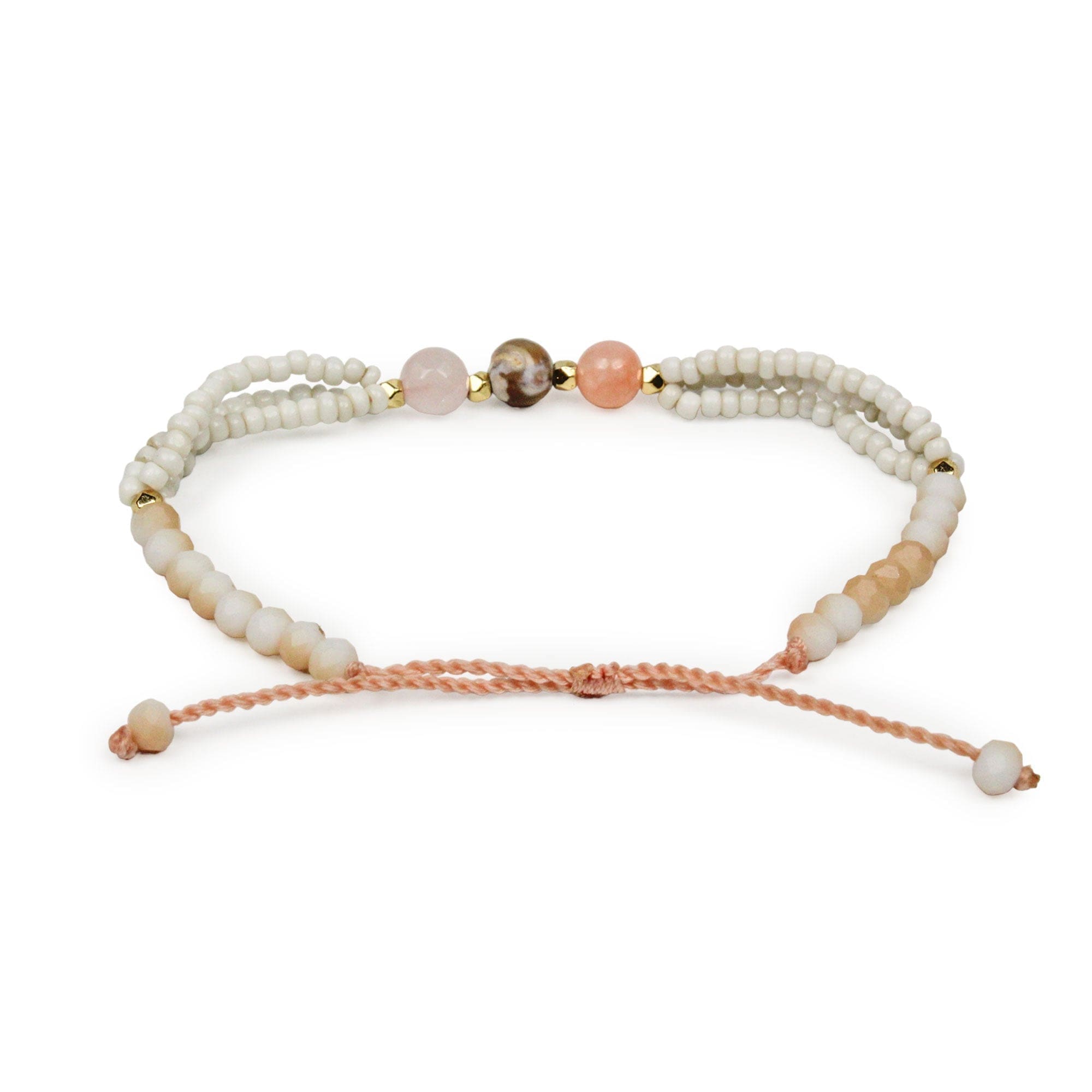 Third Eye Beaded Bracelet - Peach - Love Is Project