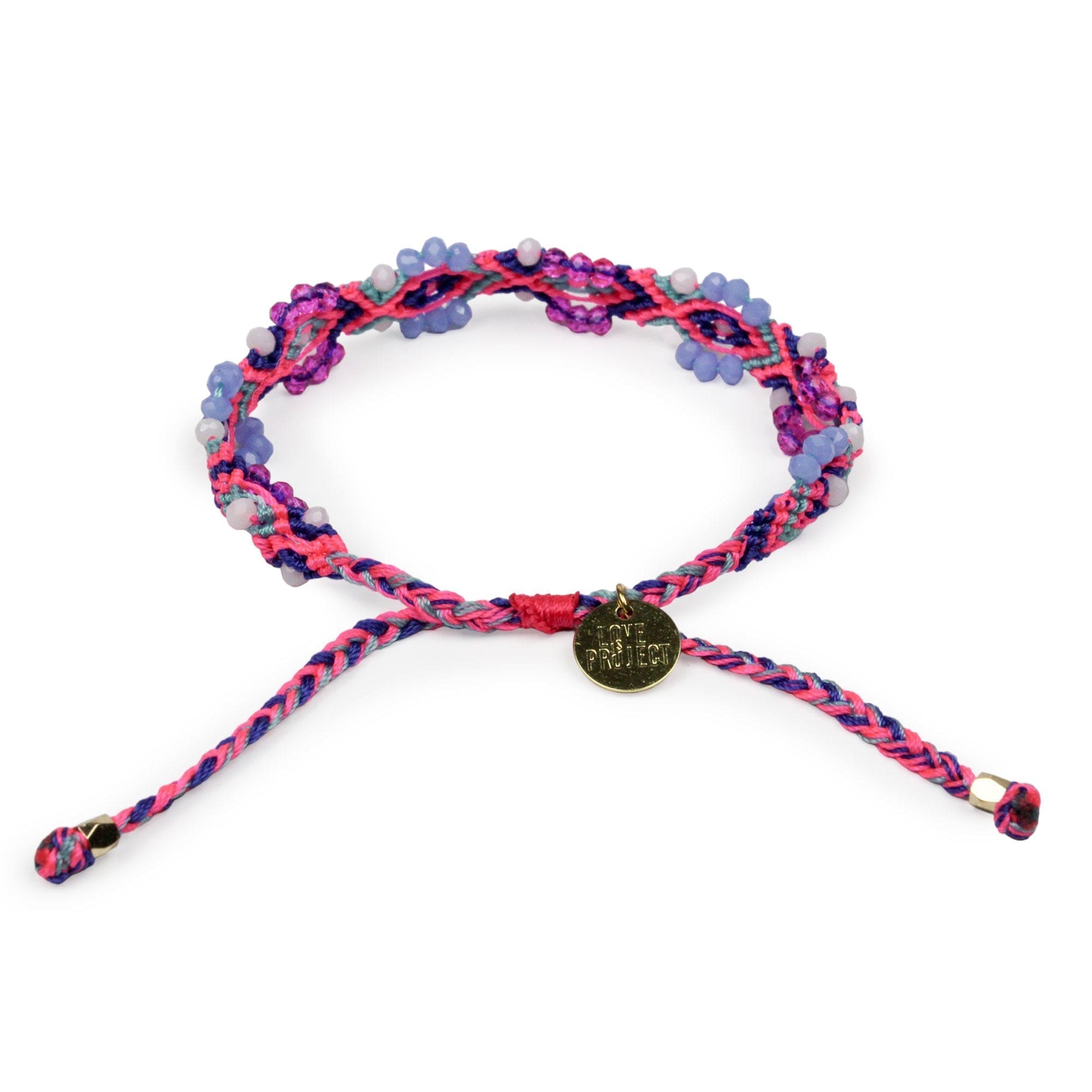 Bali Friendship Lei Bracelet - Pink Sky Blue - Love Is Project