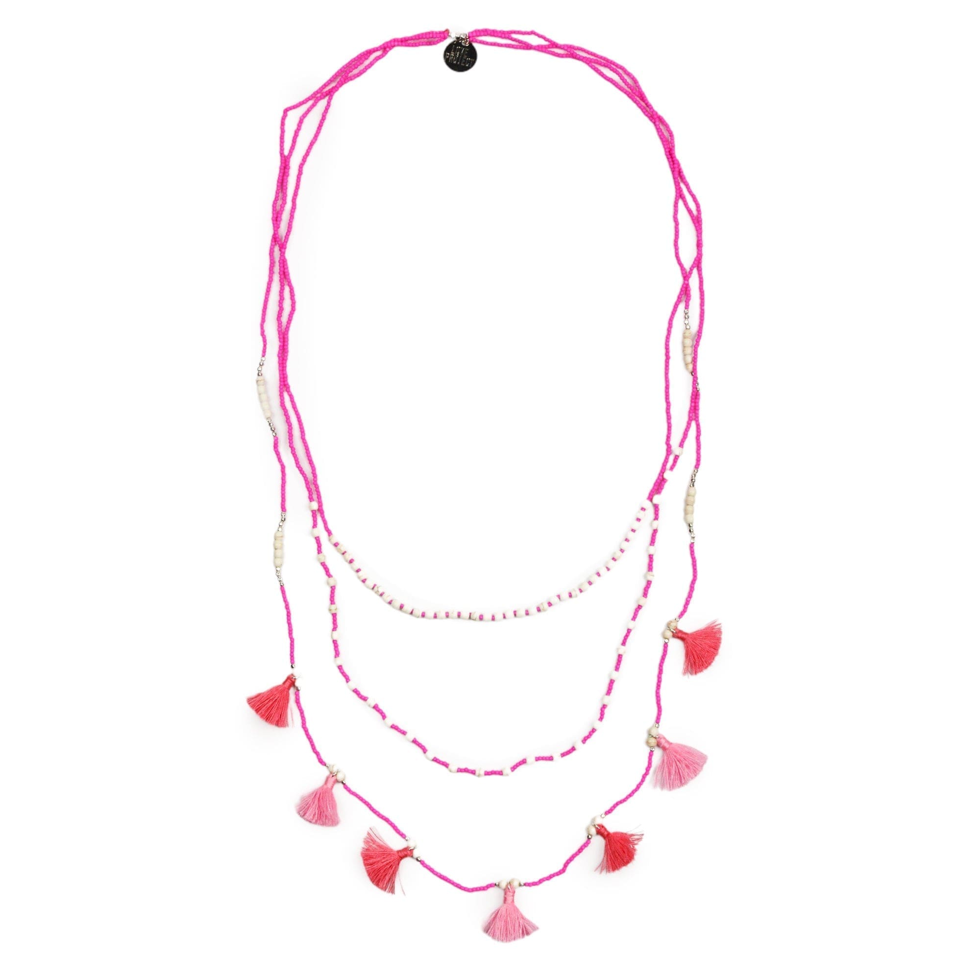 Bali Garland Necklace - Neon Pink