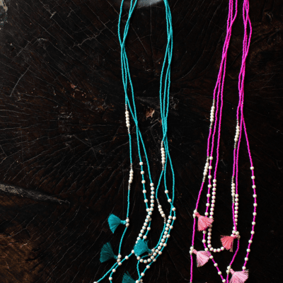 Bali Garland Necklace - Neon Pink - Love Is Project