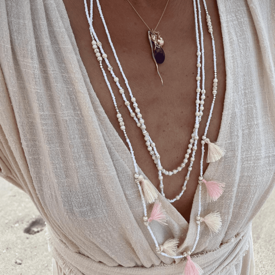 Bali Garland Necklace - White - Love Is Project