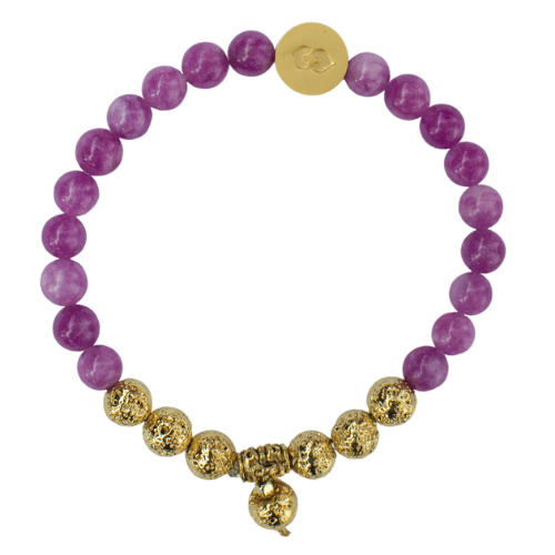 Namaste Chakra Stone Bracelet - Fuchsia Agate