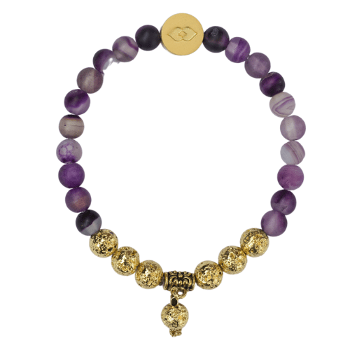 Namaste Chakra Stone Bracelet - Grape Agate