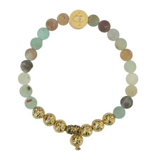 Namaste Chakra Stone Bracelet - Sand Amazonite