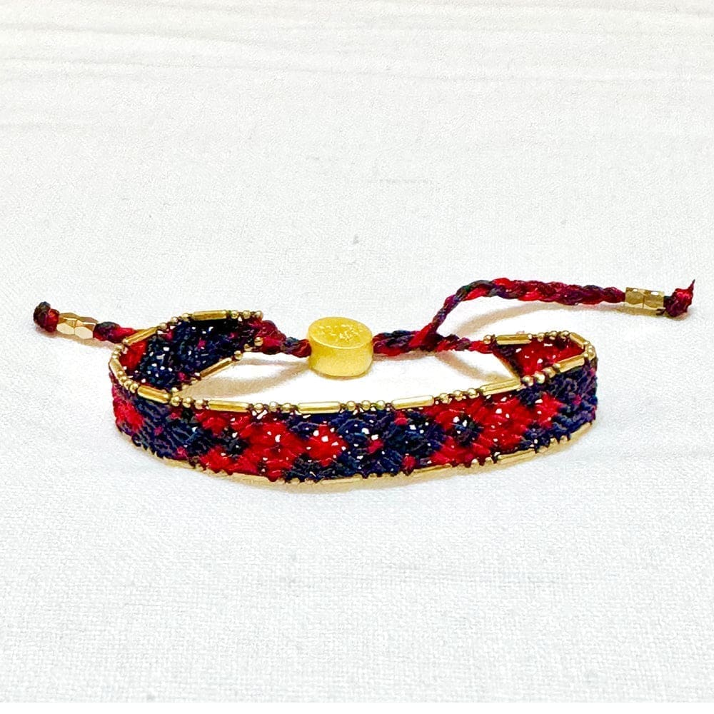 Bali Friendship Bracelet - Navy and Red