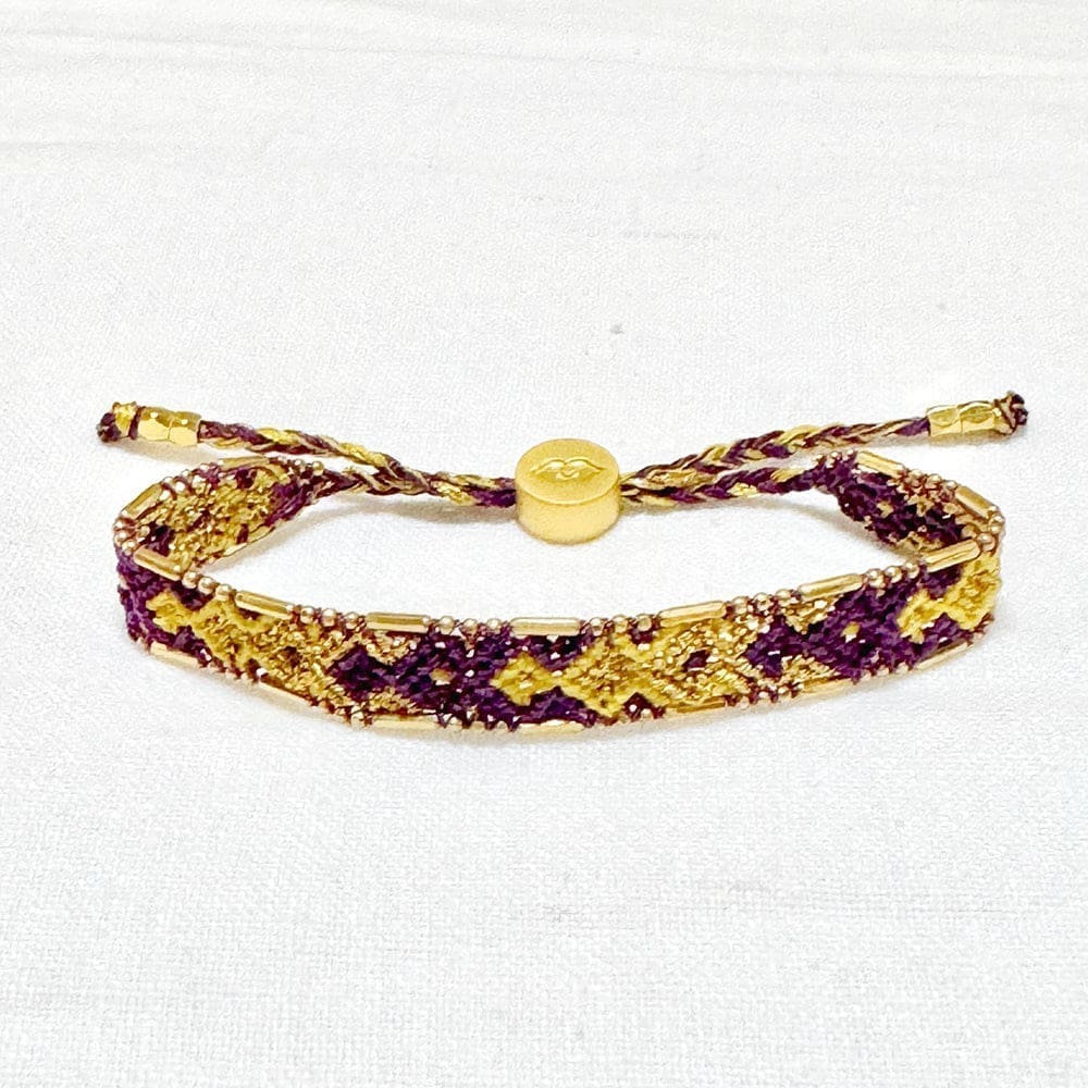 Bali Metallic Friendship Bracelet - Purple and Gold